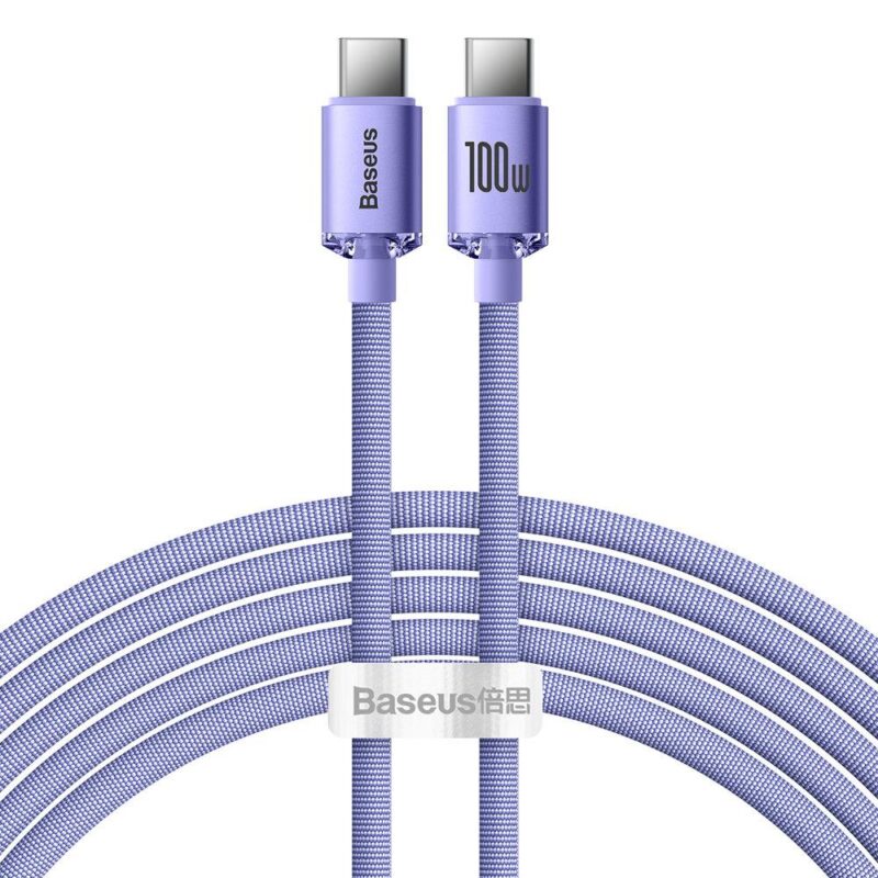 Baseus Crystal Shine cable USB-C to USB-C, 100W, 2m (purple) (CAJY000705) (BASCAJY000705)