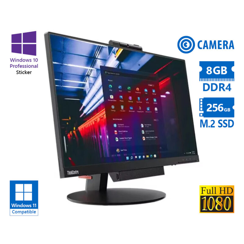 Lenovo ThinkCentre M720q AIO w/TIO24 Gen3 23.8"FHD/i5-8400T/8GB DDR4/256GB M.2 SSD/No ODD/Webcam/10P