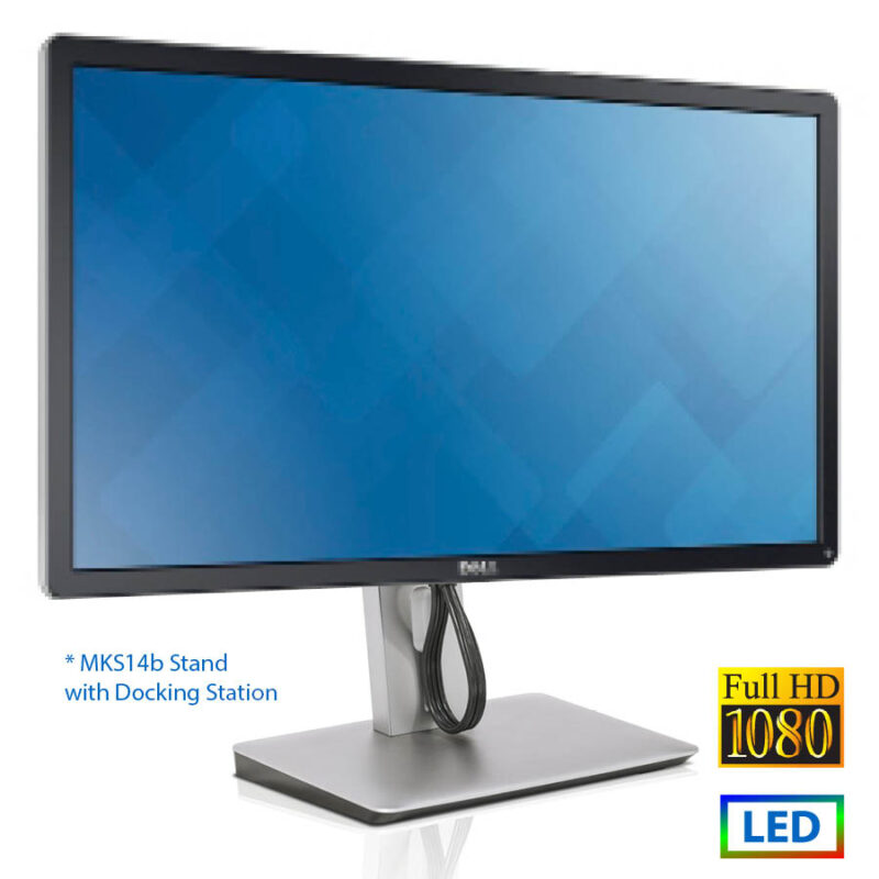 Used Monitor P2414Hx LED/Dell/24"FHD/1920x1080/Wide/Dell MKS14b Stand w/Docking Station/Silver/Black