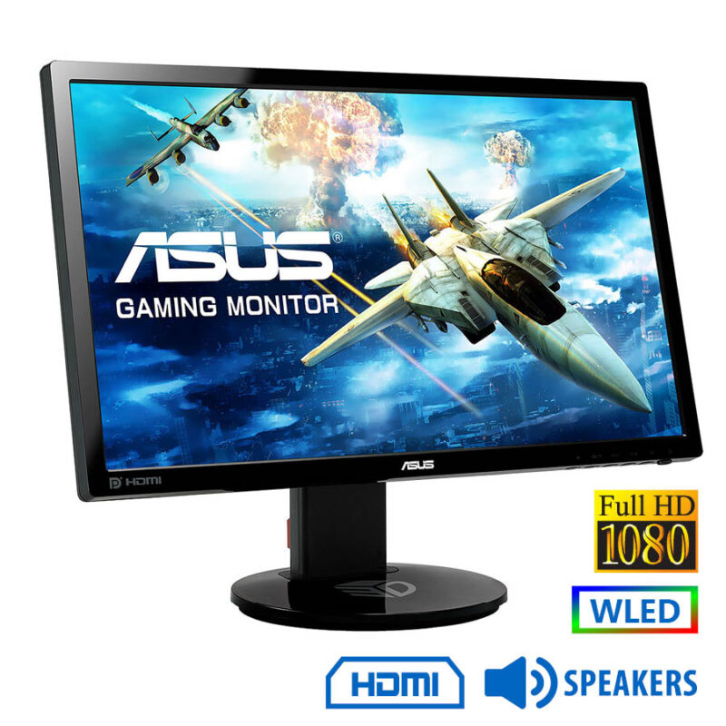 Used Monitor Gaming VG248QE WLED TN-144Hz/Asus/24"FHD/1920x1080/Wide/Black/w/Speakers/DVI-D & DP & H