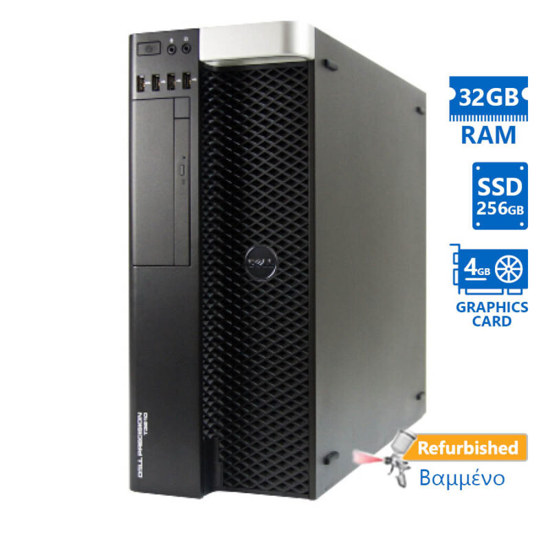 Dell Precision T3610 Tower Xeon E5-1620v2(4-Cores)/32GB DDR3/256GB SSD/Nvidia 4GB/DVD/8P Grade A+ Wo