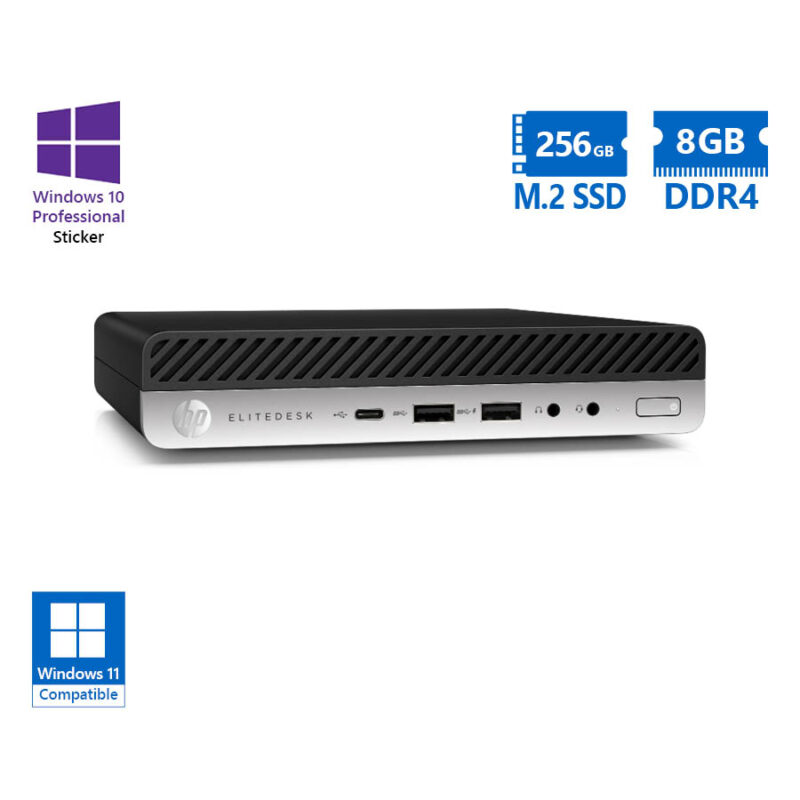 HP EliteDesk 800G4 DM i5-8600/8GB DDR4/256GB M.2 SSD/No ODD/10P Grade A Refurbished PC