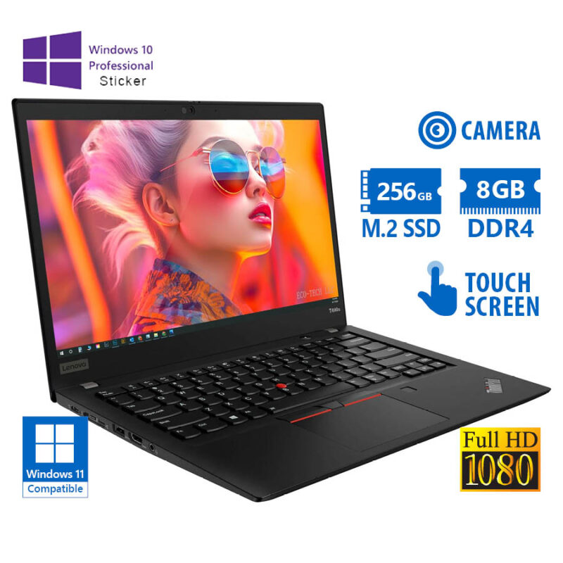 Lenovo ThinkPad T490s i5-8265U/14"FHD Touchscreen/8GB DDR4/256GB M.2 SSD/No ODD/Camera/10P Grade A R
