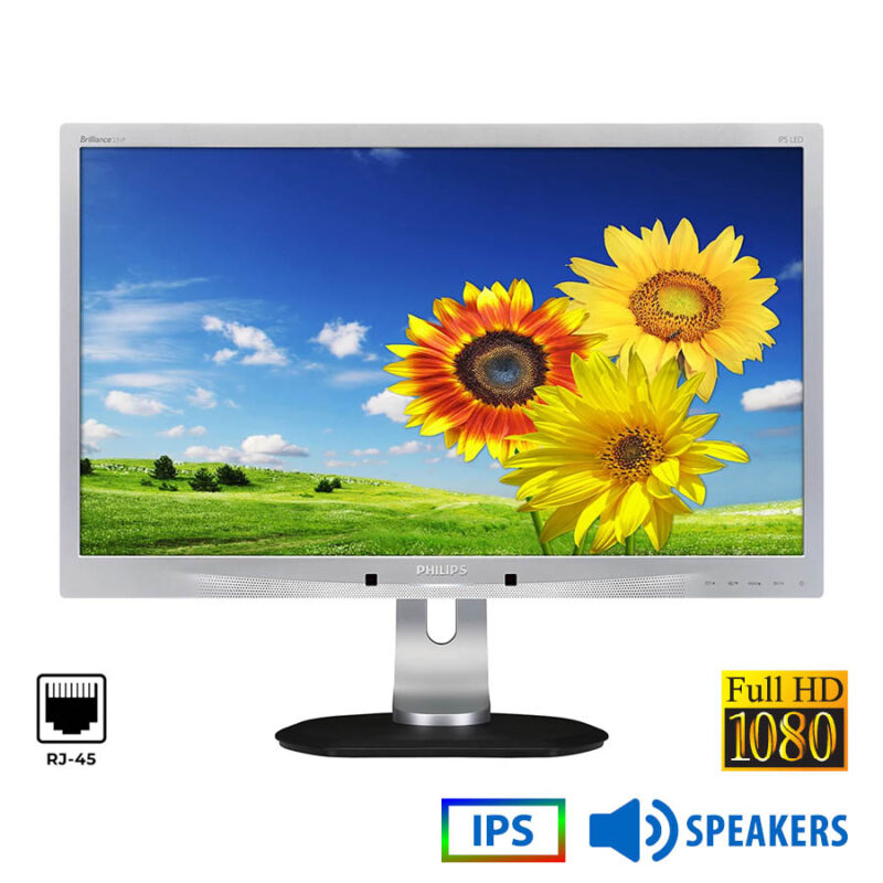 Used Monitor 231P4QUPES/00 IPS LED/Philps/23"FHD/1920x1080/Wide/Silver/Black/w/Speakers/D-SUB & LAN