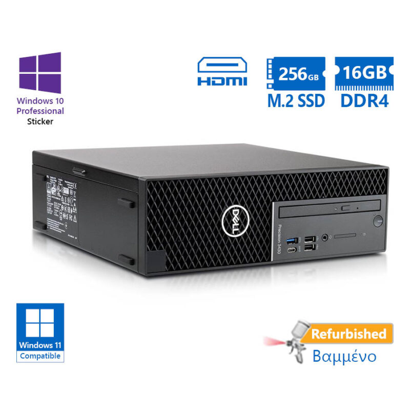 Dell Precision 3430 SFF i5-8500/16GB DDR4/256GB M.2 SSD/No ODD/10P Grade A+ Workstation Refurbished