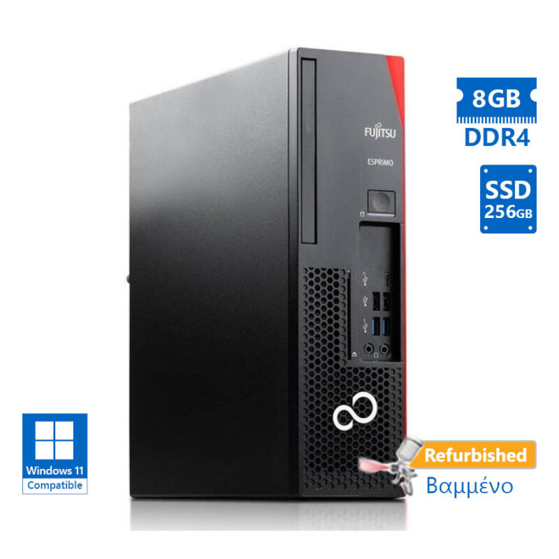 Fujitsu D738 SFF i5-8600/8GB DDR4/256GB SSD/DVD/Grade A+ Refurbished PC