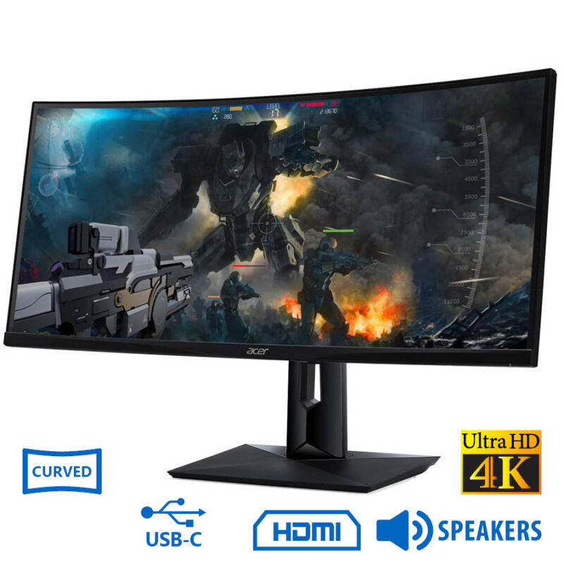 Used Monitor CZ340CK Curved/Acer/34"Utra HD 4K/3840x2160/Black/w/Speakers/DP & HDMI & USB Type-C & U