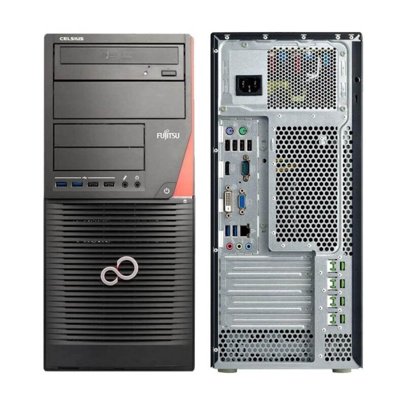 Fujitsu Celsius W530 Tower Xeon E3-1271v3/16GB DDR3/2TB/Nvidia 1GB/DVD/8P Grade A+ Workstation Refur - Image 2