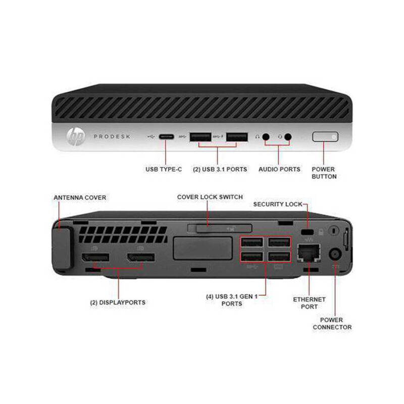 HP EliteDesk 800G3 DM i5-7500/8GB DDR4/256GB M.2 SSD/No ODD/10P Grade A Refurbished PC - Image 3